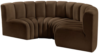 Arc - Velvet 4 Piece U-Shaped Modular Sofa