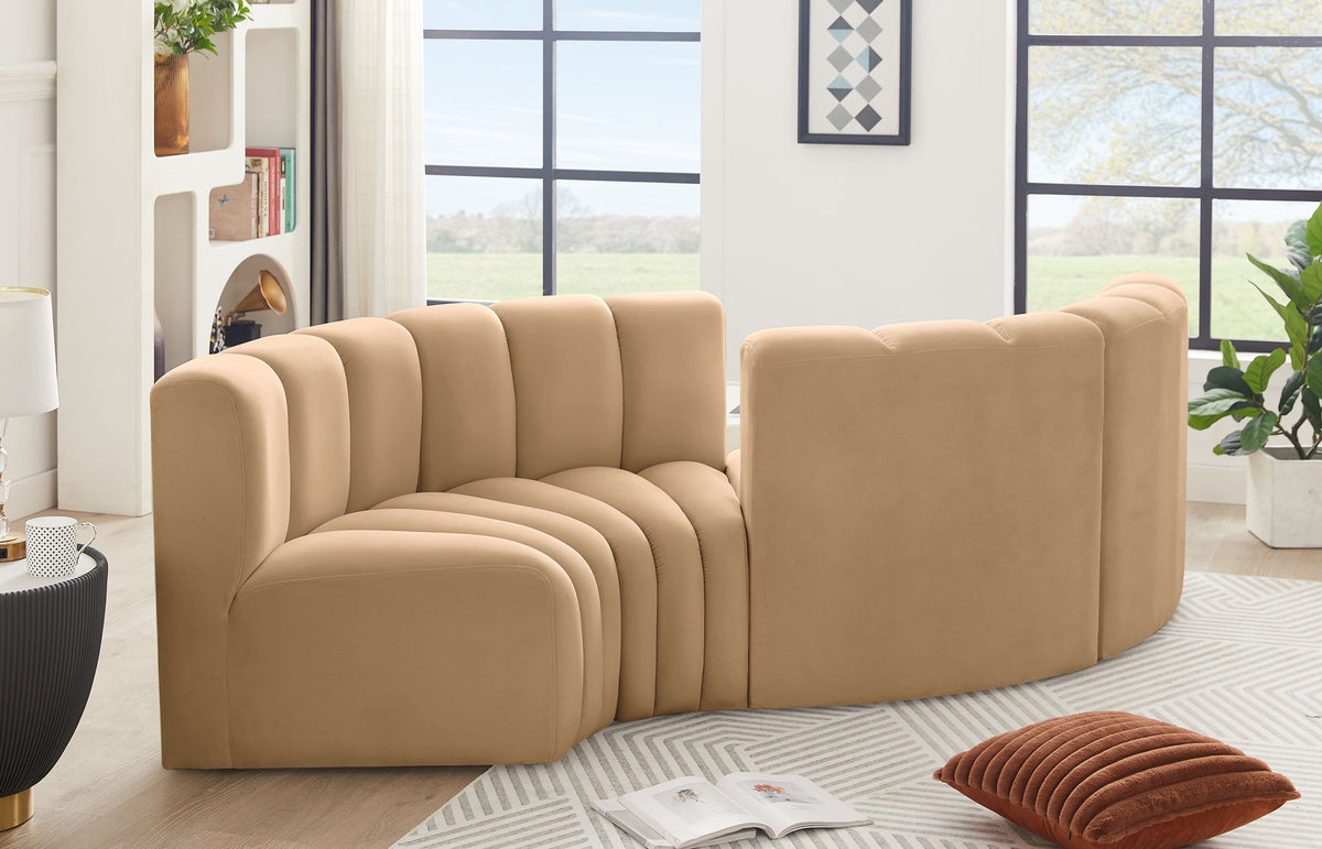 Arc - Velvet 4 Piece Curved Modular Sofa