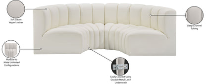 Arc - Faux Leather 4 Piece U-Shaped Modular Sofa