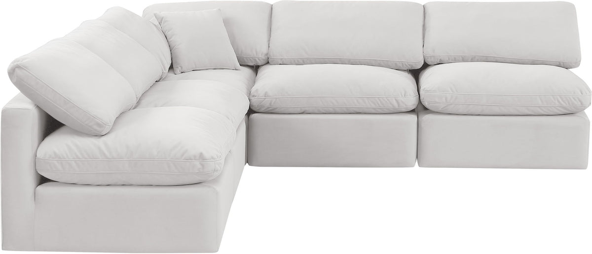 Indulge - Velvet 5 Piece Modular Corner Armless Sectional
