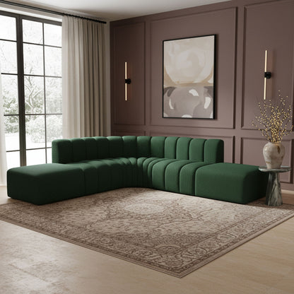 Arc - Boucle Fabric 6 Piece Corner Modular Sofa