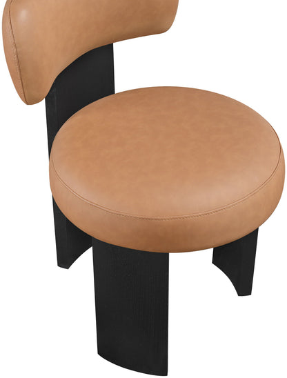 Atelier - Vegan Leather Upholstered Dining Chair (Set of 2) - Black Frame