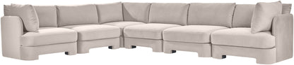 Hammond - Velvet Performance Fabric Upholstered 6 Piece Corner Sectional