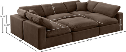 Comfy - 6 Piece Velvet Sectional