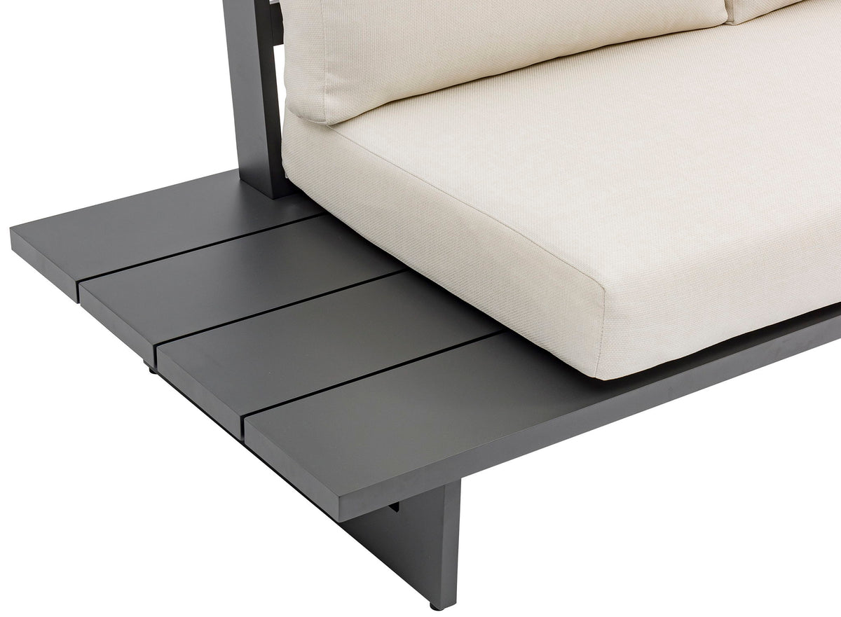 Maldives - 6 Piece Water Resistant Outdoor Patio Modular Sectional With Gray Base