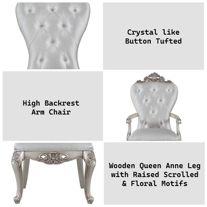 Gorsedd - Arm Chair (Set of 2) - Cream Fabric & Golden Ivory