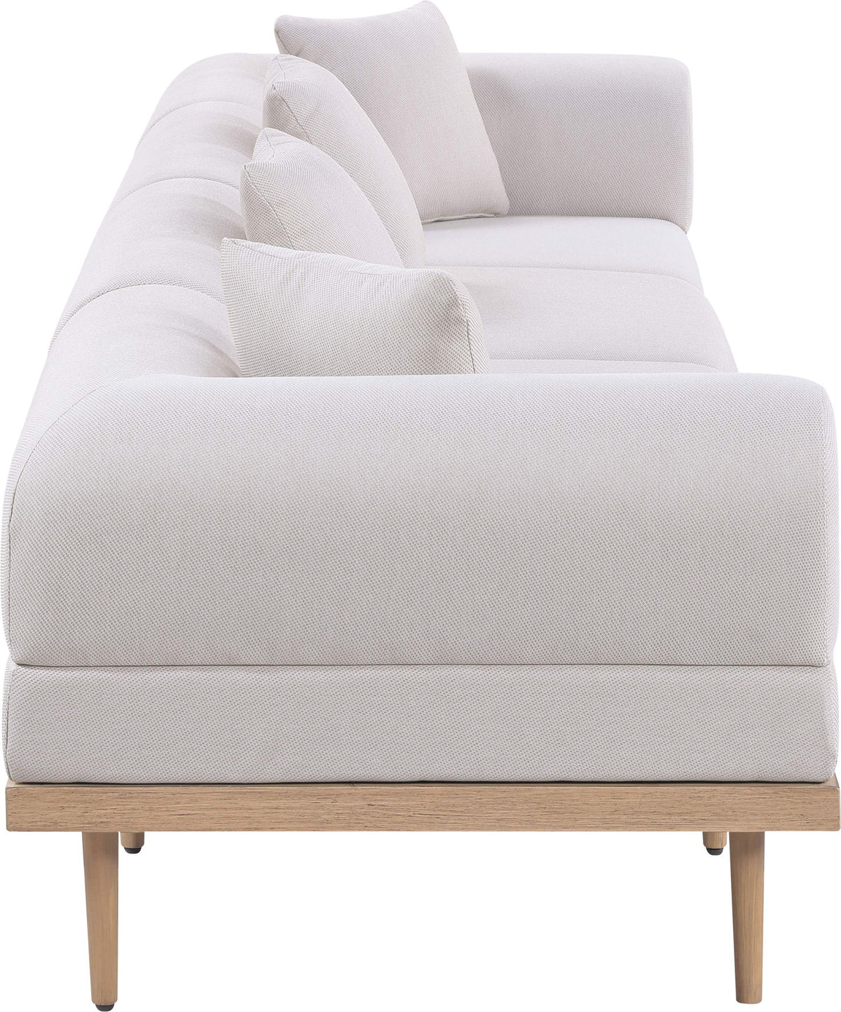 Laguna - 4 Piece Resilient Water Resistant Fabric 142" Upholstered Outdoor Patio Modular Sofa