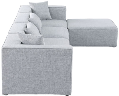 Cube - Linen 5 Piece Modular Sectional With Chaise