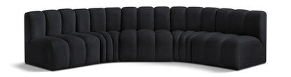 Arc - Velvet 5 Piece U-Shaped Modular Sofa