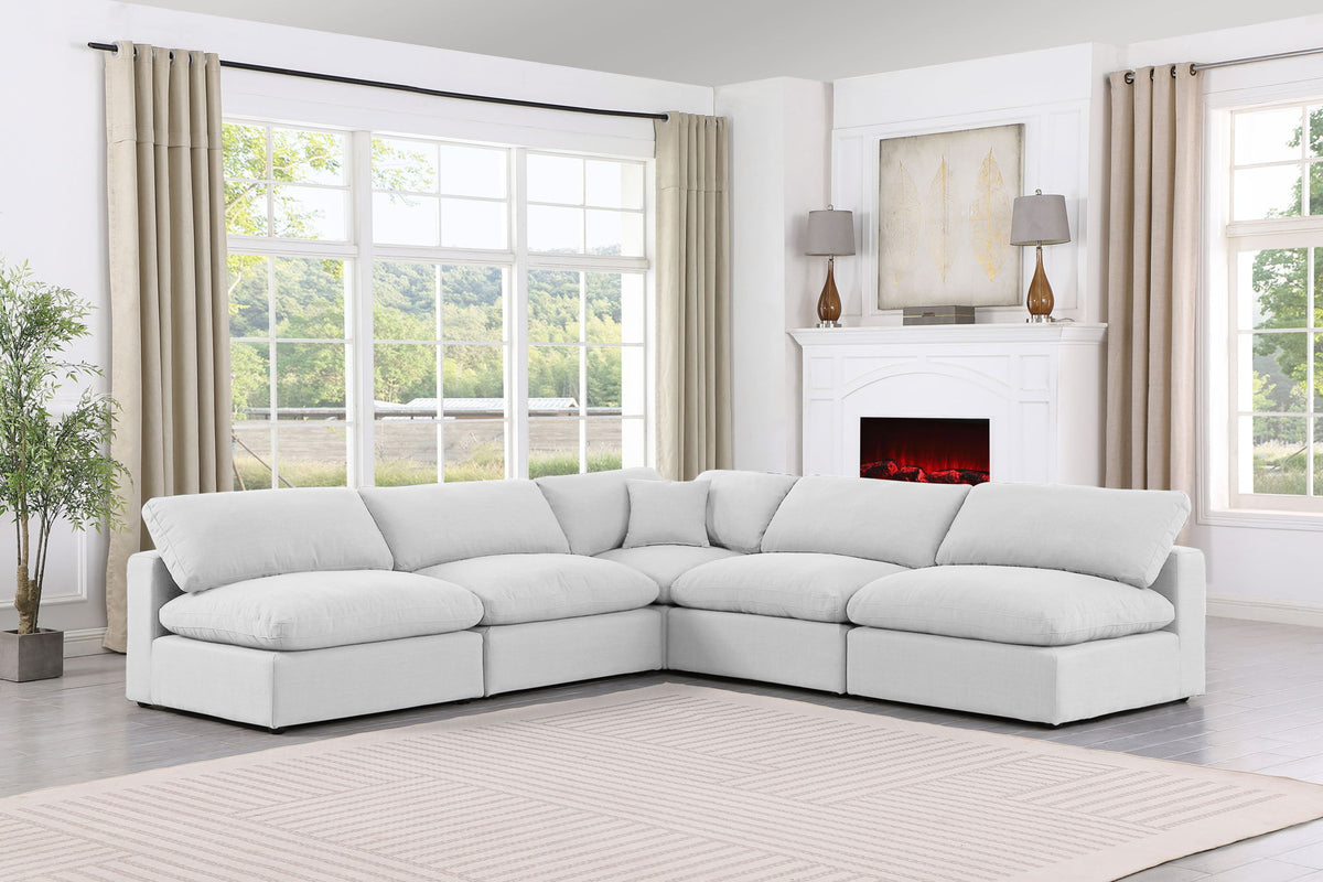 Comfy - 5 Piece Linen Modular Corner Armless Sectional