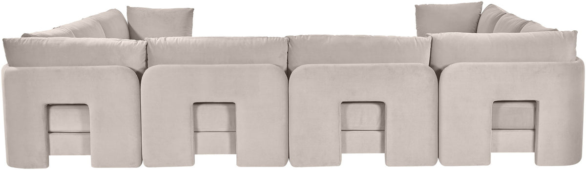 Hammond - Velvet Performance Fabric Upholstered 8 Piece U-Shaped Sectional