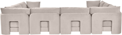 Hammond - Velvet Performance Fabric Upholstered 8 Piece U-Shaped Sectional