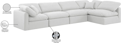 Indulge - Linen 5 Piece Modular Sectional - White