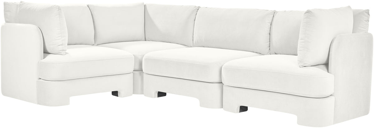 Hammond - Velvet Performance Fabric Upholstered 4 Piece Sectional