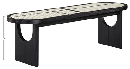 Canovia - Solid Wood And Faux Cane Bench