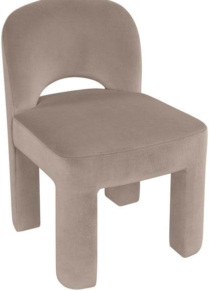 Celine - Velvet Performance Fabric Upholstered Dining Chair (Set of 2) - Taupe