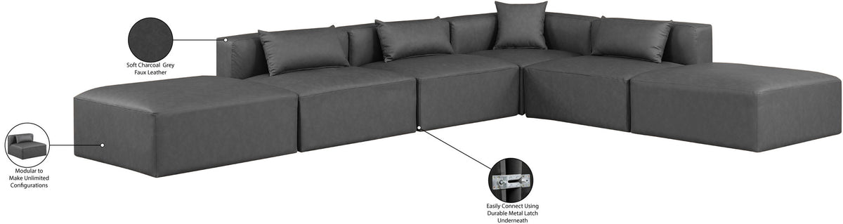 Cube - 6 Piece Modular Corner Armless Sectional