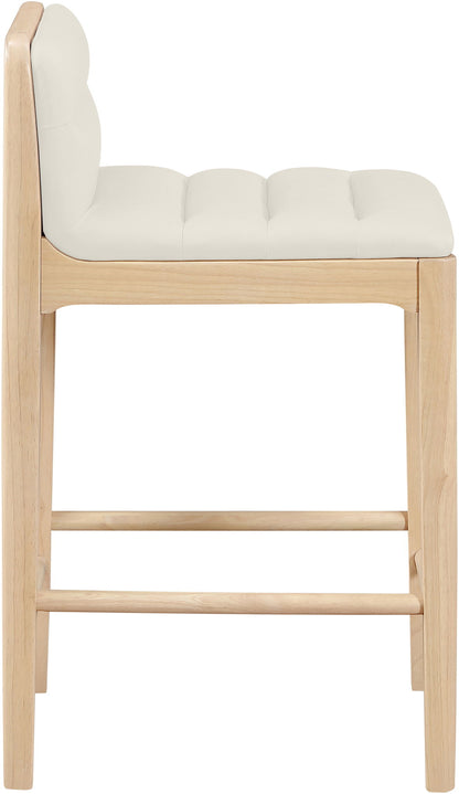Ellis - Vegan Leather Upholstered Counter Stool (Set of 2) - Natural Base
