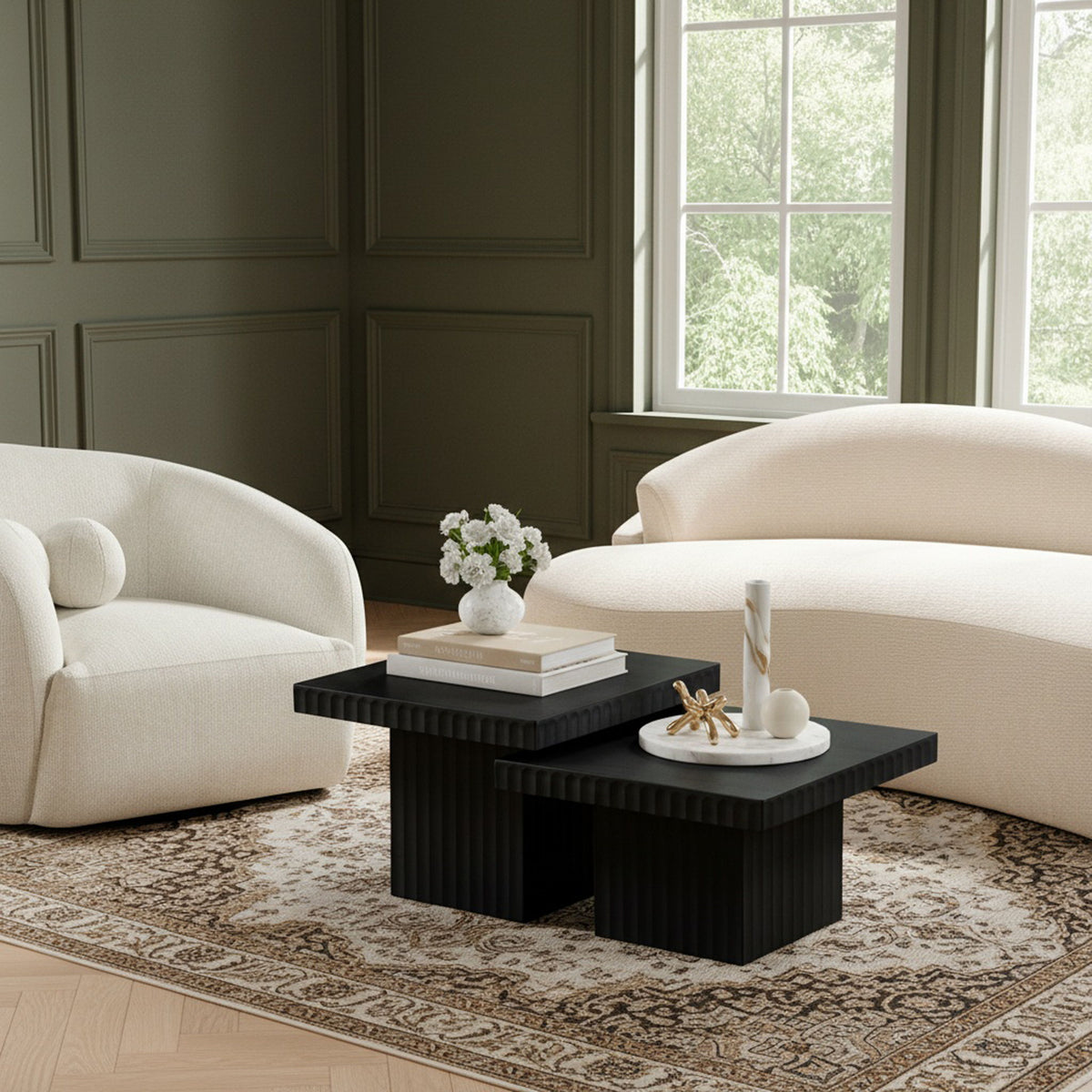 Spencer - 15" Oak Veneer 2 Piece Coffee Table