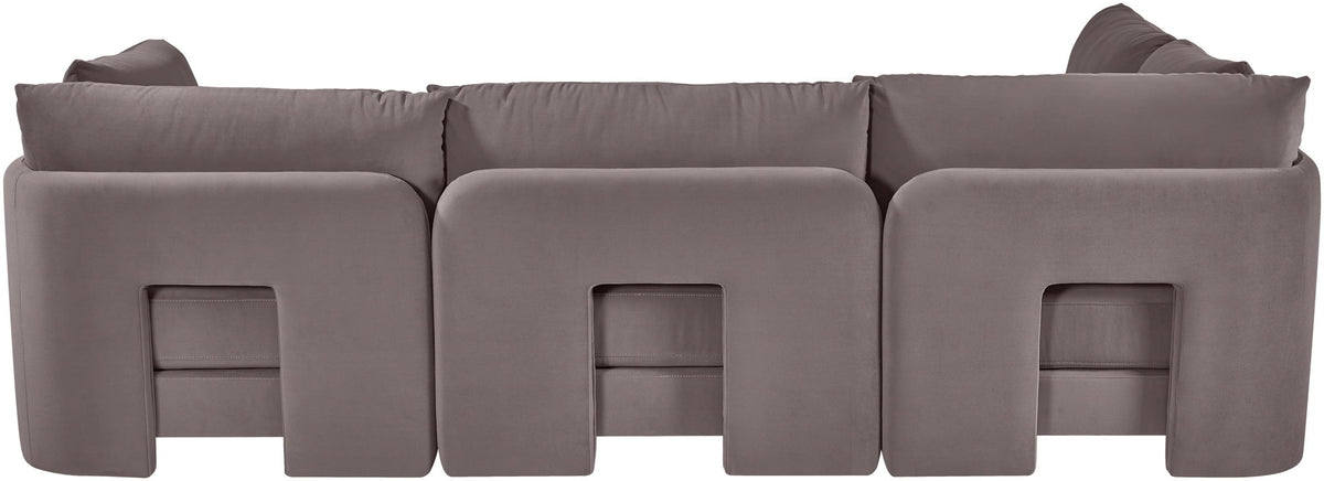 Hammond - Velvet Performance Fabric Upholstered 4 Piece Armless Sectional