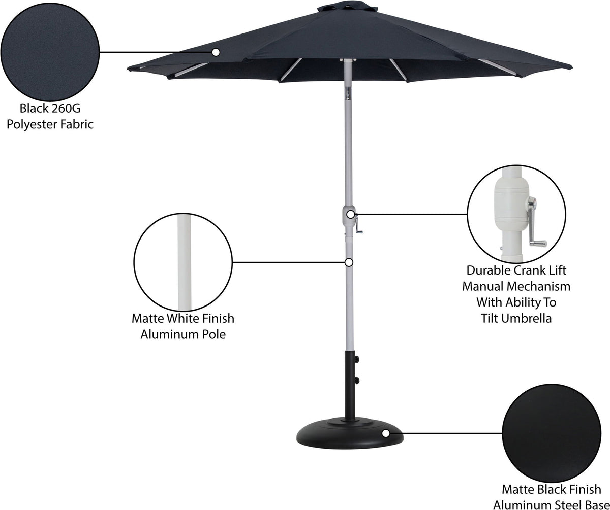 Fiji - Aluminum Patio Umbrella With Round Black And White Base