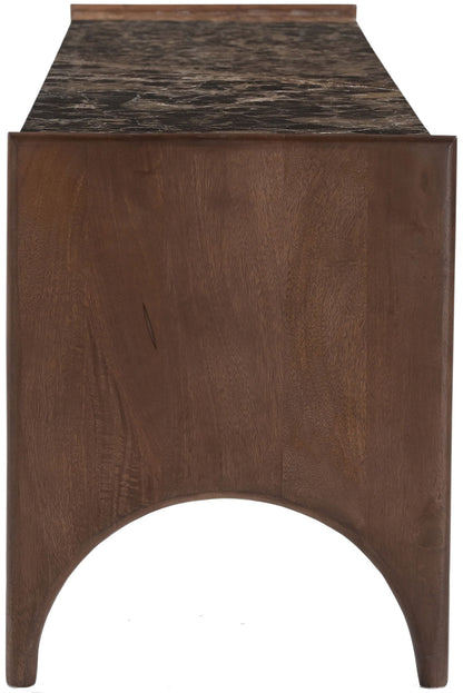 Veya - 71" Genuine Marble And Mango Wood Media Console