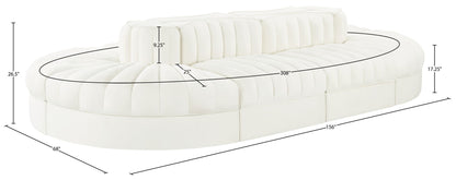 Rummi - Oval Velvet Performance Fabric Upholstered 8 Piece Modular Sectional