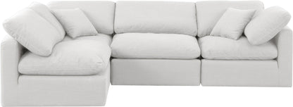 Indulge - Linen 4 Piece Modular Sectional - White