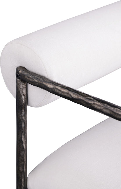Axis - Linen Textured Cream Fabric Upholstered Counter Stool (Set of 2)