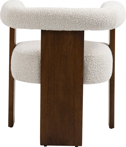 Barrel - Dining Chair - Dark Brown / Cream