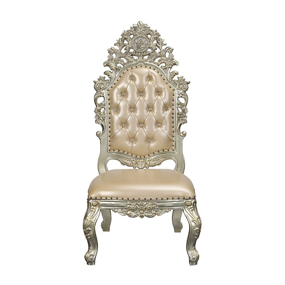 Sorina - Side Chair (Set of 2) - Synthetic Leather & Antique Gold
