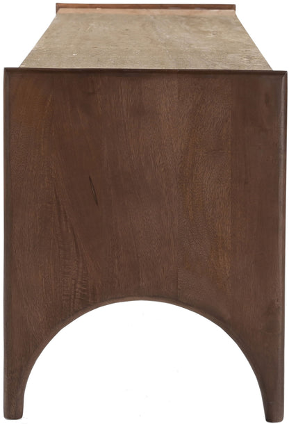 Veya - 71" Genuine Marble And Mango Wood Media Console