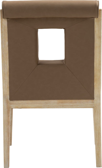 Gwendolyn - Faux Leather Dining Arm Chair With Natural Frame