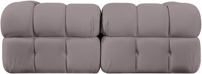 Orin - Velvet Performance Fabric Upholstered 2 Piece Modular Sofa (2 Corner Chairs)