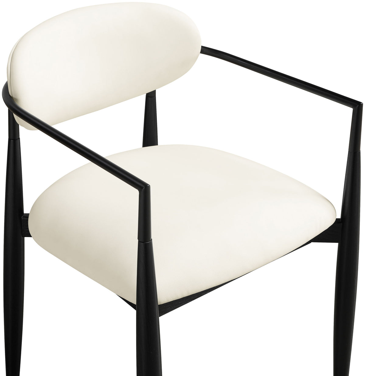 Riccio - Faux Leather Dining Arm Chair (Set of 2) - Black Frame