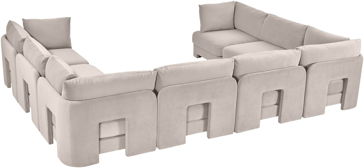 Hammond - Velvet Performance Fabric Upholstered 8 Piece U-Shaped Sectional
