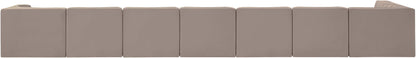Rummi - Velvet Performance Fabric Upholstered 8 Piece Modular Sectional, L-Shaped (Right)