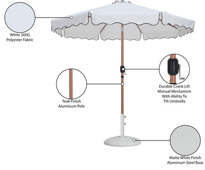 Amalfi - Patio Umbrella - White Base / Light Brown Pole
