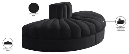 Rummi - Velvet Performance Fabric Upholstered 2 Piece Rounded Modular Loveseat
