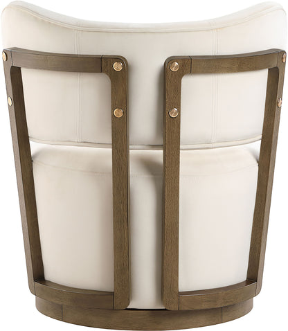 Elara - Velvet Upholstered Swivel Accent Chair - Stained Brown