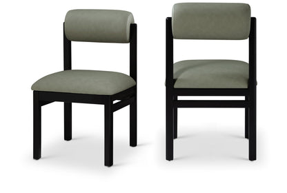 Roundhill - Faux Leather Dining Chair (Set of 2) - Black Frame