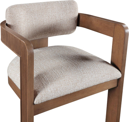 Sacha - Linen Dining Chair With Brown Base (Set of 2)