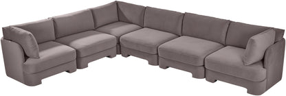 Hammond - Velvet Performance Fabric Upholstered 6 Piece Corner Sectional