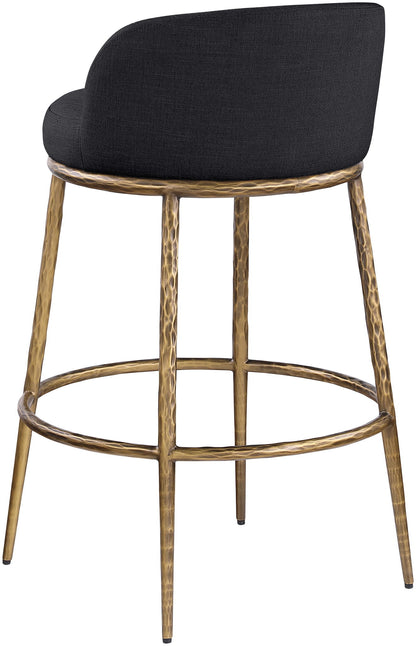 Ferro - Performance Fabric Upholstered Bar Stool - Antique Brass