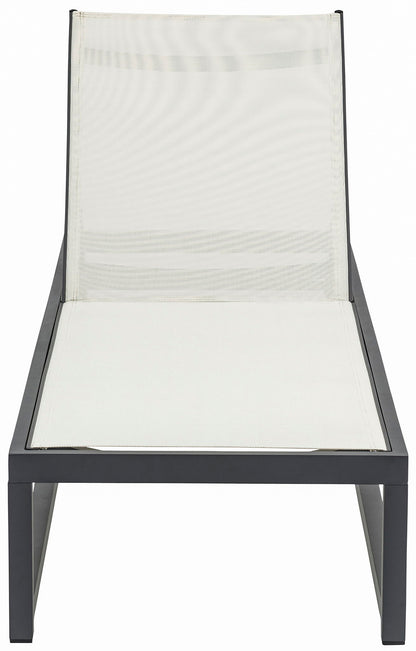 Maldives - Water Resistant Outdoor Patio Adjustable Sun Chaise Lounge Chair With Gray Base