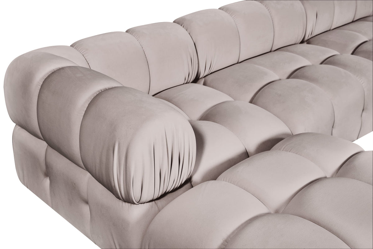 Orin - Velvet 4 Piece Modular Sectional With Chaise