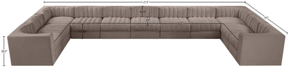 Rummi - Velvet Performance Fabric Upholstered 11 Piece Modular Sectional