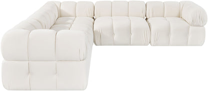 Orin - Velvet 5 Piece Modular Corner Sectional