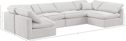 Indulge - Velvet 6 Piece Modular U-Shaped Sectional