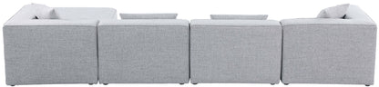 Cube - Linen 5 Piece Modular Sectional With Chaise